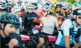  ?? Photo / Supplied ?? Competitor­s line up for the BDO Lake Taupo Cycle Challenge.
