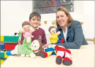  ??  ?? The Duchess of Argyll at the new centre with Lautaro Vidal, 8, who lost his father last year