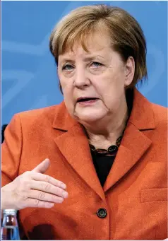  ?? Picture: REUTERS ?? BOSS: German Chancellor Merkel is tacitly driving EU policy