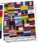  ??  ?? national Can you spot your blanket? flag in this amazing