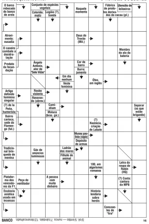 Palavras Cruzadas Diretas: © Revistas COQUETEL