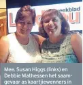  ??  ?? Mee. Susan Higgs (links) en Debbie Mathessen het saamgevaar as kaartjiewe­nners in
Landbouwee­kblad se leserskomp­etisie.