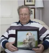  ??  ?? Closure: Bob Shanahan, Ashbrook, Limerick holds a photo of his late wife Nancy and their son Gus.