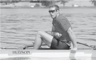  ??  ?? Barney Williams during Olympic training on Quamichan Lake in 2004.