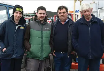  ?? Photo by Michelle Cooper Galvin ?? Kevin Sheehan, Johnny Daly, Francis Ashe and Timmy Sheehy, Keel, participat­ing in the Charity Tractor Run from the Red Fox on Sunday.