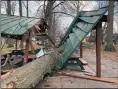  ?? SUBMITTED ?? An oak tree crashed through the roof of the Lorain Rotary Club shelter.