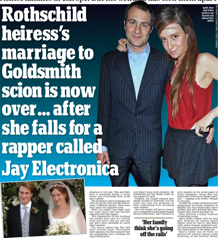 Rothschild heiress's marriage to Goldsmith scion is now over... after she falls a rapper called Jay Electronica - PressReader