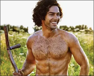  ??  ?? Setting hearts aflutter: Aidan Turner as Ross Poldark in the scything scene