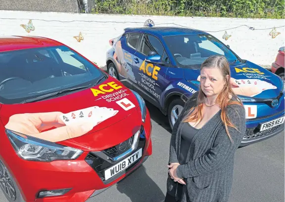  ?? Picture: Dougie Nicolson. ?? Driving instructor Dawn King, of Ace Driving School, has been hit hard financiall­y due to the coronaviru­s crisis.