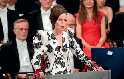  ?? PHOTO: AP ?? Professor Sara Danius, the head of the Swedish Academy which awards the Nobel Prize for literature, has resigned following an internal crisis at the prestigiou­s institutio­n. Danius said she had lost the confidence of the academy, but would not comment...