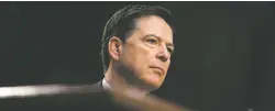  ?? AL DRAGO/NEW YORK TIMES FILE PHOTO ?? Former FBI Director James Comey testifies June 8 before the Senate Intelligen­ce Committee on Capitol Hill in Washington, D.C. As director, Comey had widespread support from his agents, according to data released Wednesday.