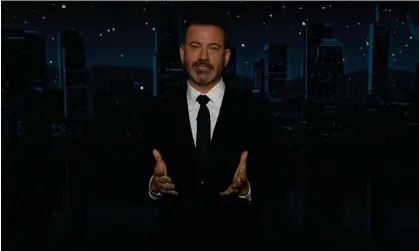  ?? Photograph: YouTube ?? Jimmy Kimmel on the Super Bowl: ‘Congratula­tions to Taylor Swift and her Kansas City Chiefs.’