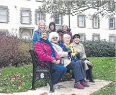  ?? ?? Filey Convent Old Girls’ Associatio­n Committee members try out their seat.