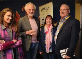  ??  ?? Linda Bhreathnac­h, Breanndán Ó Beaglaoich, Mairéad and Brian de Staic at the reception in the Phoenix Cinema on Saturday night before the premier of ‘Black 47’.