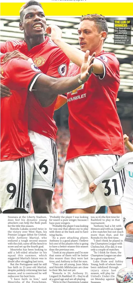  ??  ?? The likes of new boy Romelu Lukaku have had much to celebrate as United look so promising