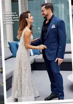  ??  ?? Nicodemou is comfortabl­e to go public about her relationsh­ip with Rigby.
