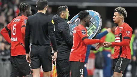  ?? | PHOTO : PHILIPPE RENAULT, OUEST-FRANCE ?? Arnaud Kalimuendo est revenu de blessure en tant que remplaçant contre Lille.