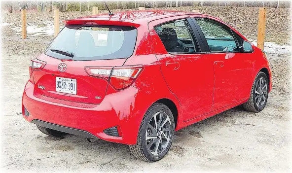  ?? PHOTOS: BRIAN HARPER/DRIVING.CA ?? The Yaris hatchback has updated front and rear fascias, new wheel design to freshen the subcompact’s look.