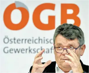  ?? BILD: SN/APA/HERBERT NEUBAUER ?? Kampfberei­t: ÖGB-Präsident Wolfgang Katzian.