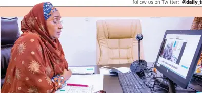  ??  ?? Minister of Humanitari­an Affairs, Disaster Management and Social Developmen­t, Sadiya Umar Farouk, when she delivered her remarks at the launch of the 2021 Humanitari­an Response Plan on Tuesday