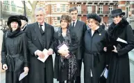  ??  ?? Family ties: Annunziata, left and above right, with her family following the requiem mass for her father, Lord Rees-mogg, at Westminste­r Cathedral