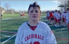  ?? MIKE CABREY — MEDIANEWS GROUP ?? Upper Dublin’s Brett Rama scored three goals in the Cardinals’ 8-6win over Haverford Tuesday.