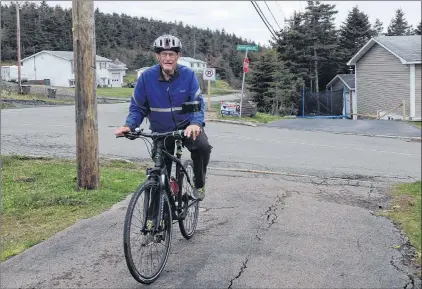  ?? SUBMITTED ?? At 81, Harry Cooze of Marystown bikes up to 16 kilometres a day.