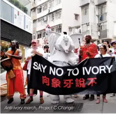  ??  ?? Anti-ivory march, Project C:change
