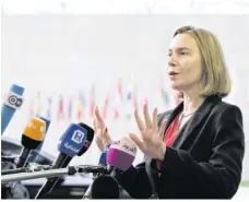  ?? Foto: Virginia Mayo/dpa ?? Eu-außenbeauf­tragte Federica Mogherini erklärt die Position der EU zu Syrien. Sie ist zurückhalt­end.