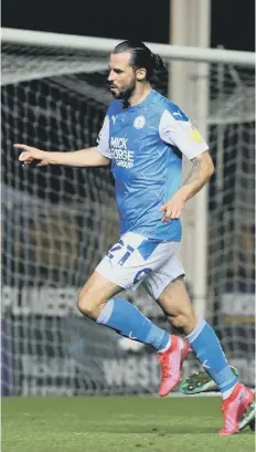  ??  ?? George Boyd has just scored his final Posh goal. Photo: Joe Dent.