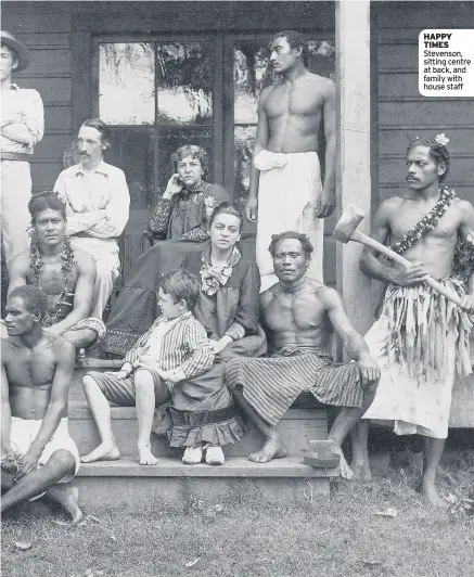  ??  ?? HAPPY TIMES Stevenson, sitting centre at back, and family with house staff