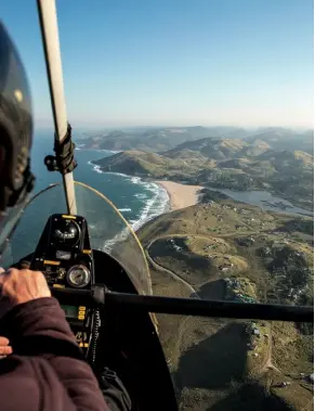  ?? ?? Microlight aircraft patrol the coast to report wildlife sightings.