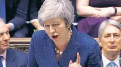  ?? AFP ?? Prime Minister Theresa May speaks at the House of Commons on Wednesday.