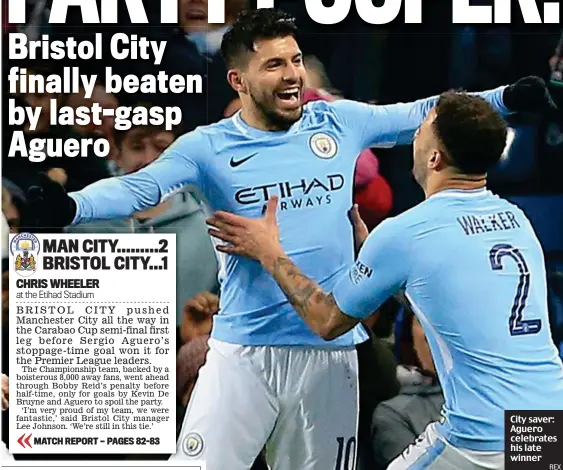  ?? REX ?? City saver: Aguero celebrates his late winner