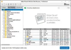  ??  ?? Stellar Phoenix Data Recovery zeigt, was es auf einer bereits durchsucht­en Partition gefunden hat.