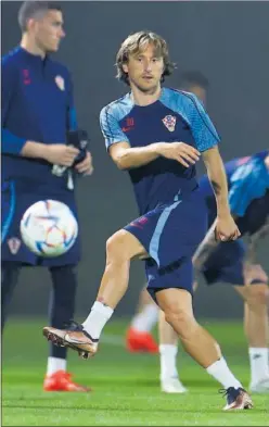  ?? ?? Modric, durante el entrenamie­nto de Croacia.