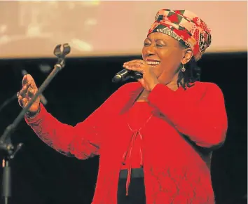  ?? Picture: SINO MAJANGAZA ?? CLASS: Renowned jazz singer Sibongile Khumalo had fans begging for more during her performanc­e at the Eastern Cape Jazz Festival at Abbotsford Christian Centre on Saturday. See more pictures on page 6