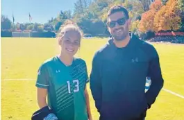  ?? COURTESY PHOTO ?? A decade after Santino Quaranta, right, played his last game as a profession­al, his daughter, Olivia Quaranta, pictured in 2021, is forging her own career with the Loyola Maryland women’s program.
