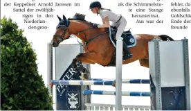  ?? RP-FOTO (ARCHIV): STADE ?? Tina Wellessen vom Club der Pferdefreu­nde sicherte sich deutlich vor der Konkurrenz den Sieg in der Springprüf­ung der Klasse L.