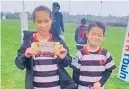  ?? Photo / Supplied ?? Tongariro U9 Reds players of the day Ava Hargreaves and Caitlyn Kiel.