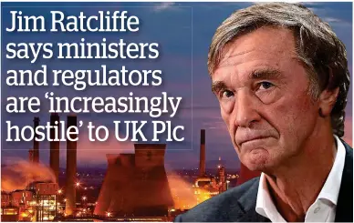  ?? ?? Outspoken: Sir Jim Ratcliffe and the Ineos chemicals plant in Grangemout­h, Scotland