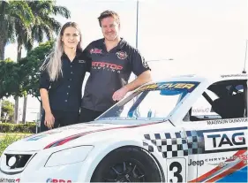  ?? Picture: FIONA HARDING ?? HOMETOWN GIRL: Aussie Racing Car series driver Madison Dunston, from Townsville, with her father Dale.