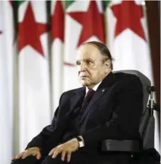  ??  ?? Algerian President Abdelaziz Bouteflika looks on during a swearing-in ceremony in Algiers, in this file photo. (Reuters)