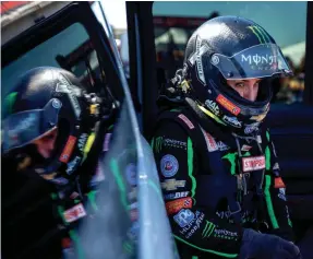  ??  ?? NHRA Top Fuel driver Brittany Force, above, trails Steve Torrence by 20 points entering this weekend’s finals. MARK J. REBILAS/USA TODAY SPORTS