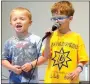  ?? Photo by Mike Eckels ?? One of the highlights of the Decatur Pre-K celebratio­n was a performanc­e of the 1983 hit song by Elton John, “I’m Still Standing,” by duo Peyton McCraw (right) and Brayden Neighbors.