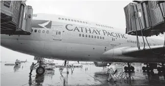  ?? Paul Chinn / San Francisco Chronicle ?? Cathay Pacific, based in Hong Kong, said it learned in May that passenger data had been exposed after first discoverin­g suspicious activity on its network in March.