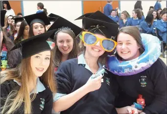  ?? All by Eugene Cosgrove. ?? Leaving Certificat­e students in party mood at the St Mary’s awards day last Monday.