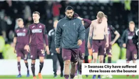  ??  ?? &gt; Swansea City have suffered three losses on the bounce