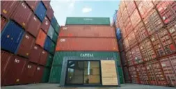  ?? WONDER INC. ?? Because they are modular and movable, shipping containers are “a fantastic building block,” says David Pali, director of business developmen­t for Storstac.