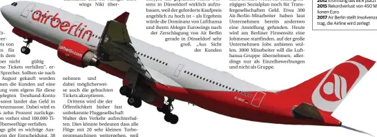  ?? FOTO: DPA ?? Ein A 330 von Air Berlin: Auch er soll nicht mehr fliegen.